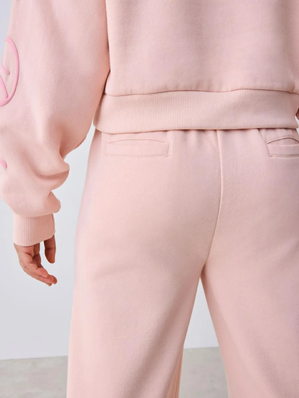 New Baker by Ted Baker 2 Piece Boxy Sweat & Wide Leg Joggers Set Pink