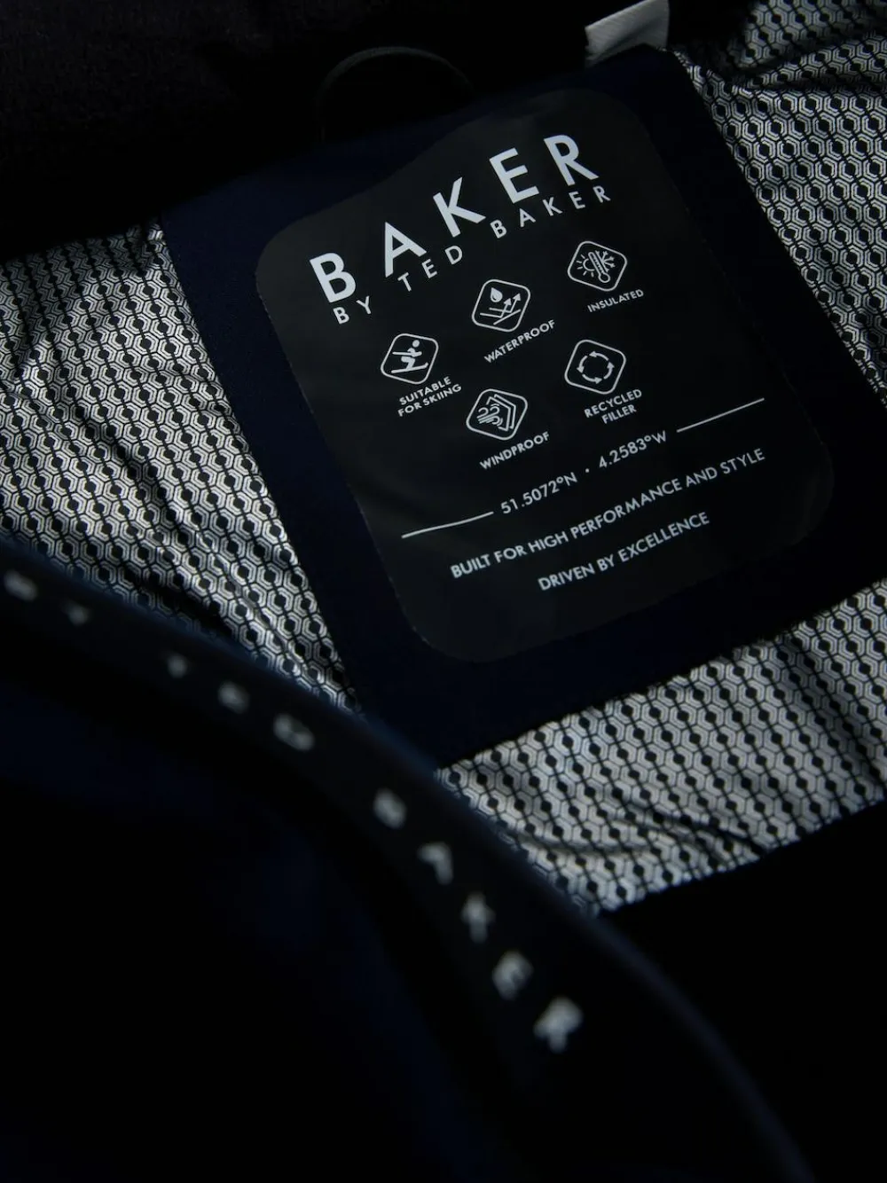 Clearance Baker by Ted Baker Blue Waterproof Padded Ski Coat