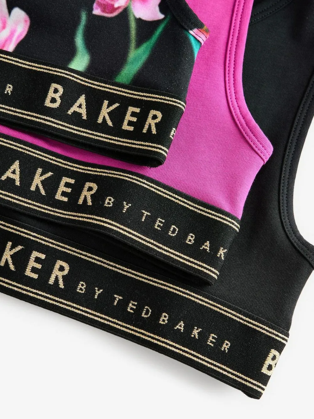 Clearance Baker by Ted Baker Crop Tops 3 Pack Berry/Black