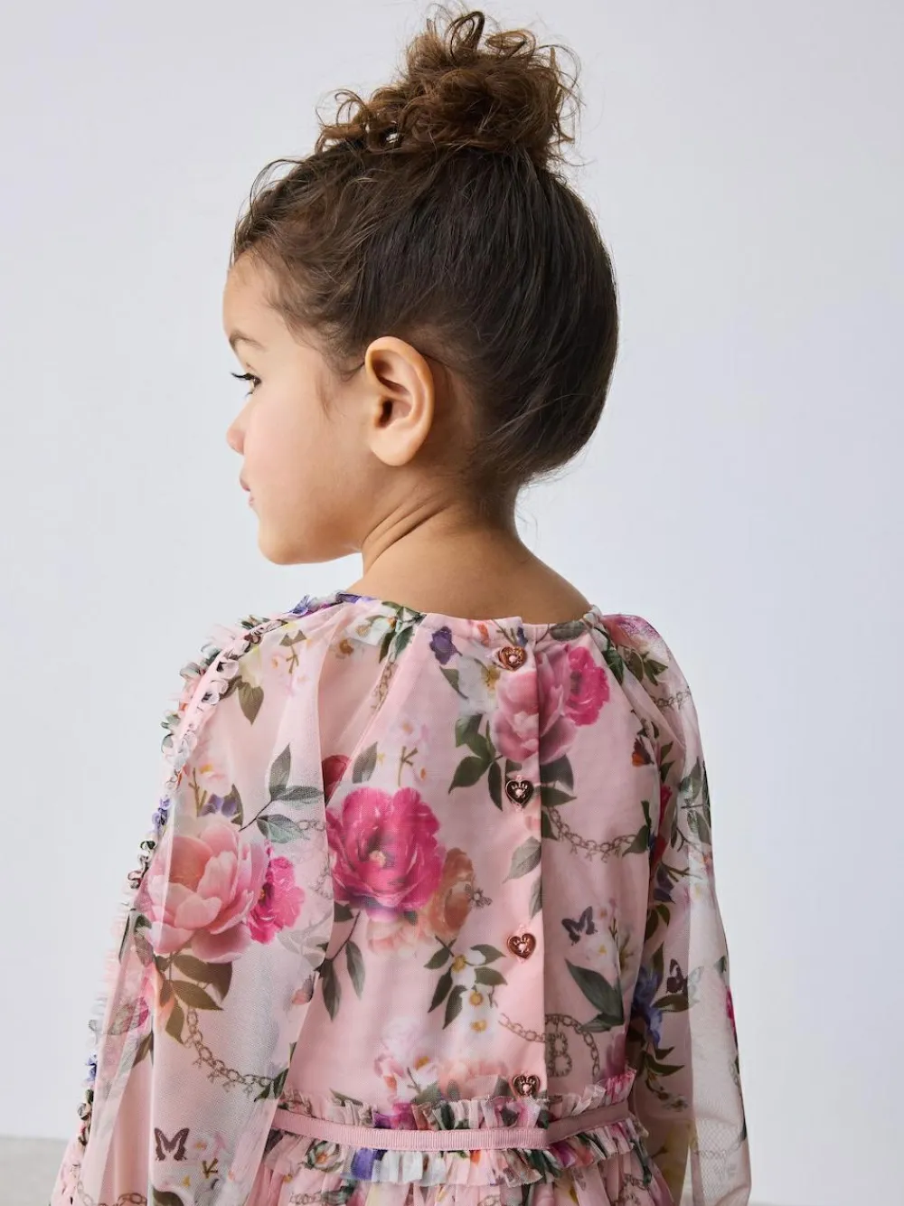 Baker by Ted Baker Floral Mesh Long Sleeve Bow Dress^ Dresses