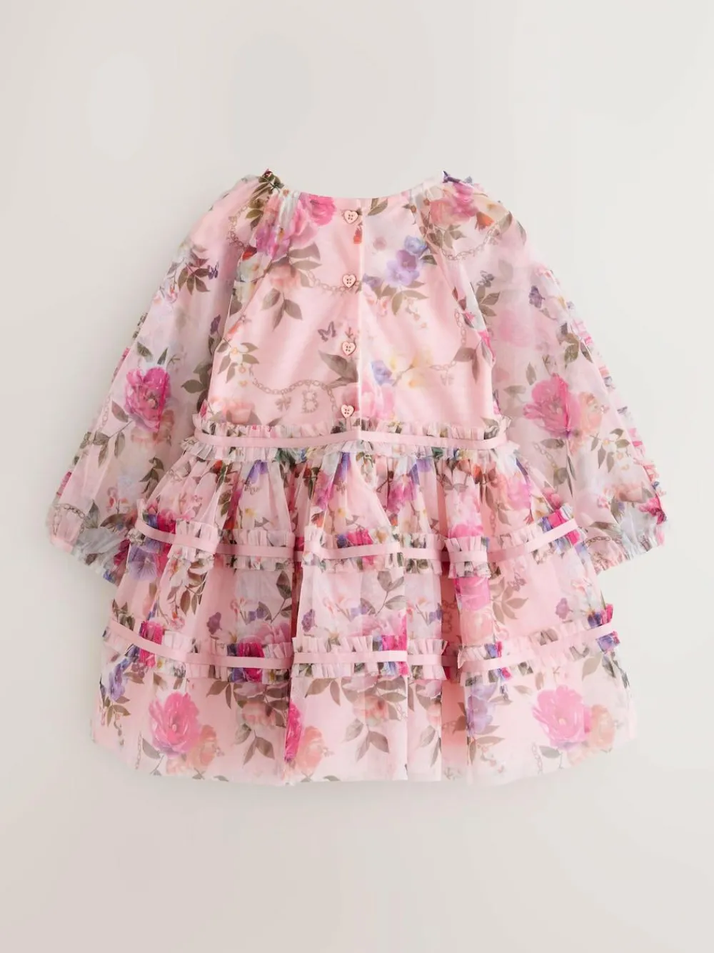 Baker by Ted Baker Floral Mesh Long Sleeve Bow Dress^ Dresses