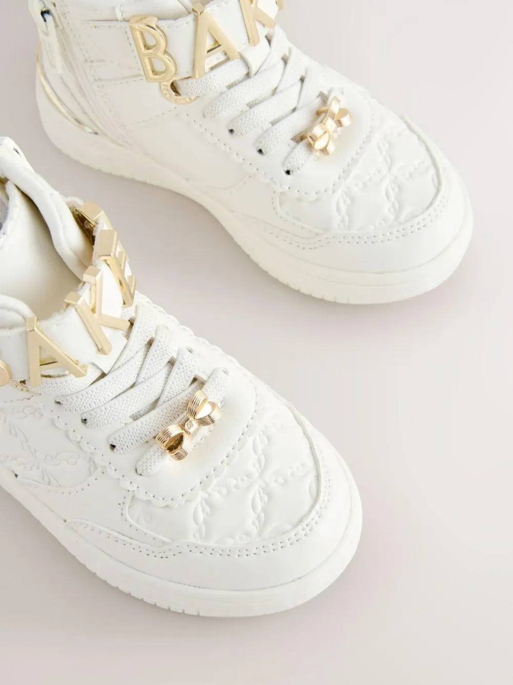 Hot Baker by Ted Baker Girls White Charm Hi-Top Trainers