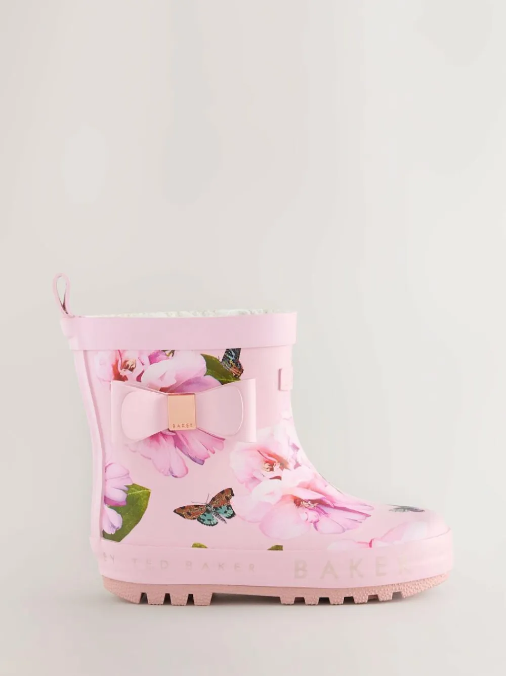 Baker by Ted Baker Girls Faux Fur Lined Welly Boots with Bow^ Boots
