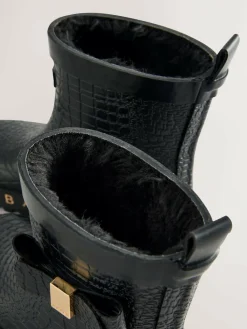 Baker by Ted Baker Girls Faux Fur Lined Welly Boots with Bow^ Boots