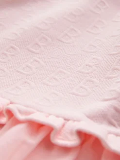 Online Baker by Ted Baker Jacquard Embossed Mesh Hem Dress Pink