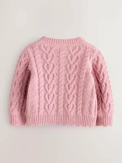 Outlet Baker by Ted Baker Knitted Corsage Cardigan Dusky Pink