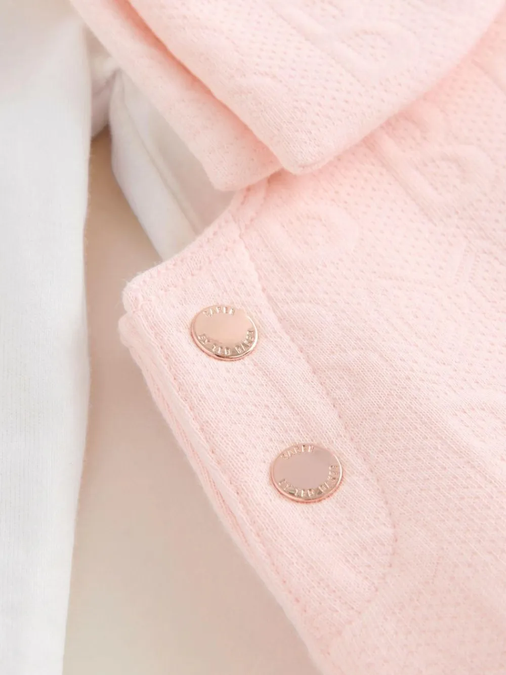 Hot Baker by Ted Baker Pink Jacquard Bow Dungarees & T-Shirt Set