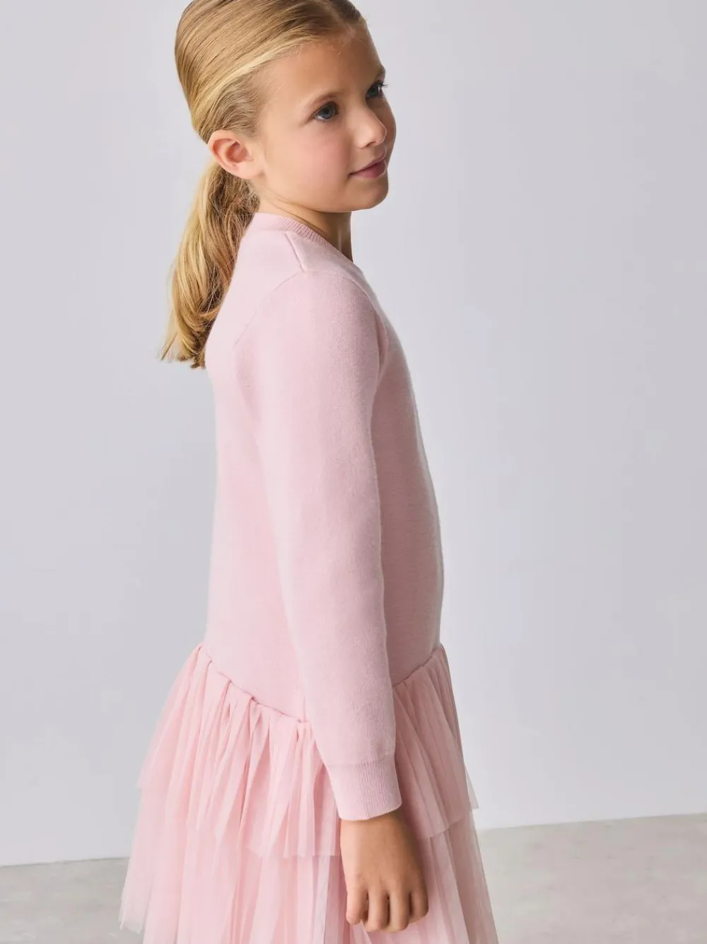 Best Baker by Ted Baker Pink Knitted Mesh Tulle Hem Dress