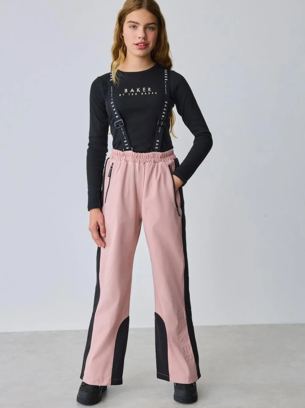 Baker by Ted Baker Pink Waterproof Logo-Tape Padded Ski Salopettes Trousers^ Pants & Leggings|Pants & Leggings