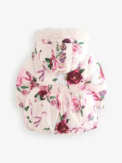 Baker by Ted Baker Shower Resistant Bubble Hem Padded Coat Pink