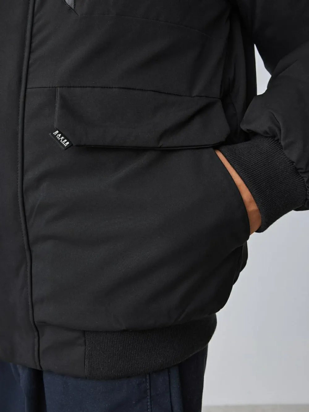 Hot Baker by Ted Baker Shower Resistant Padded Bomber Black Coat