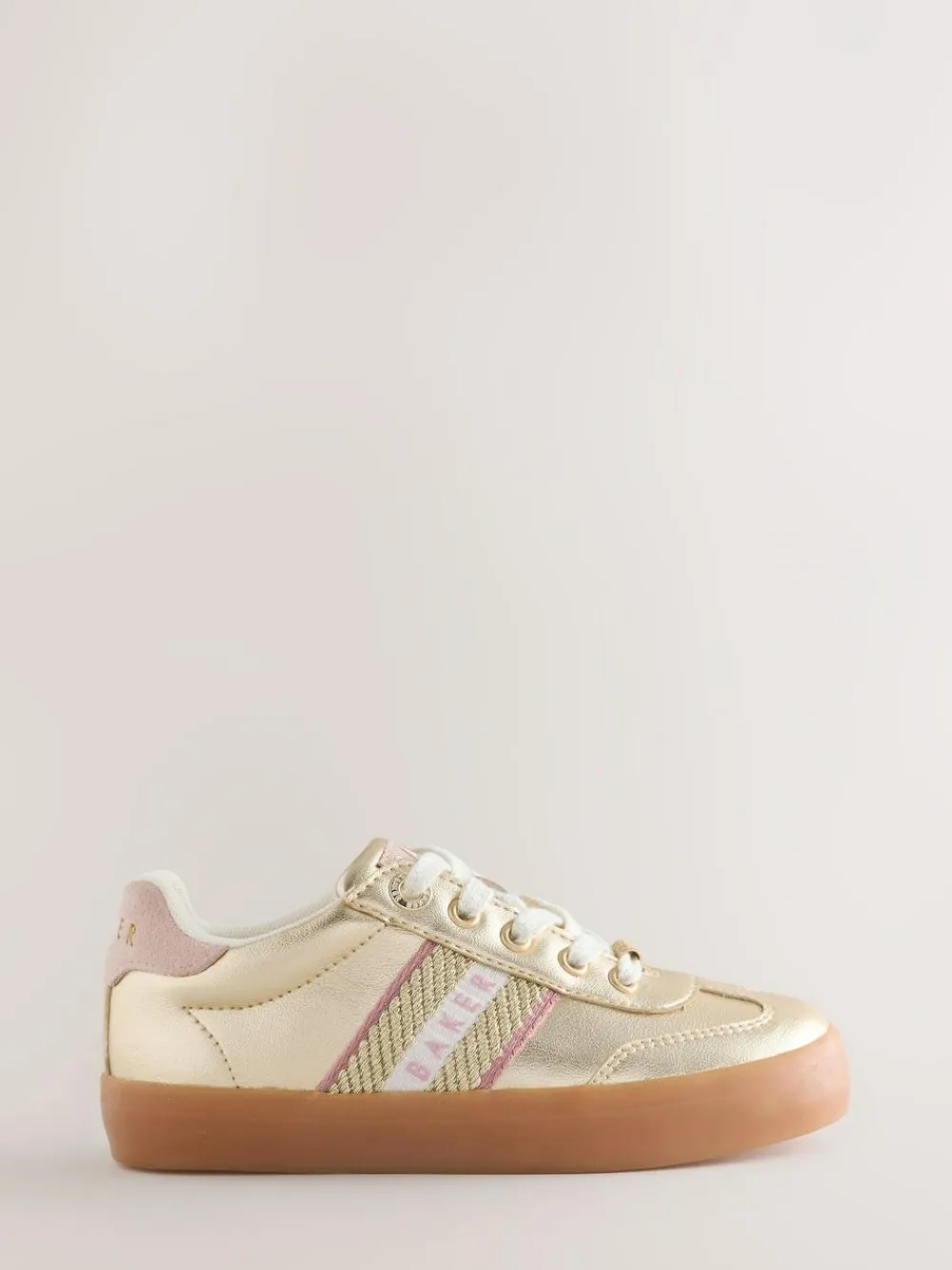 Online Baker by Ted Baker Tape Trainers with Gum Sole Gold