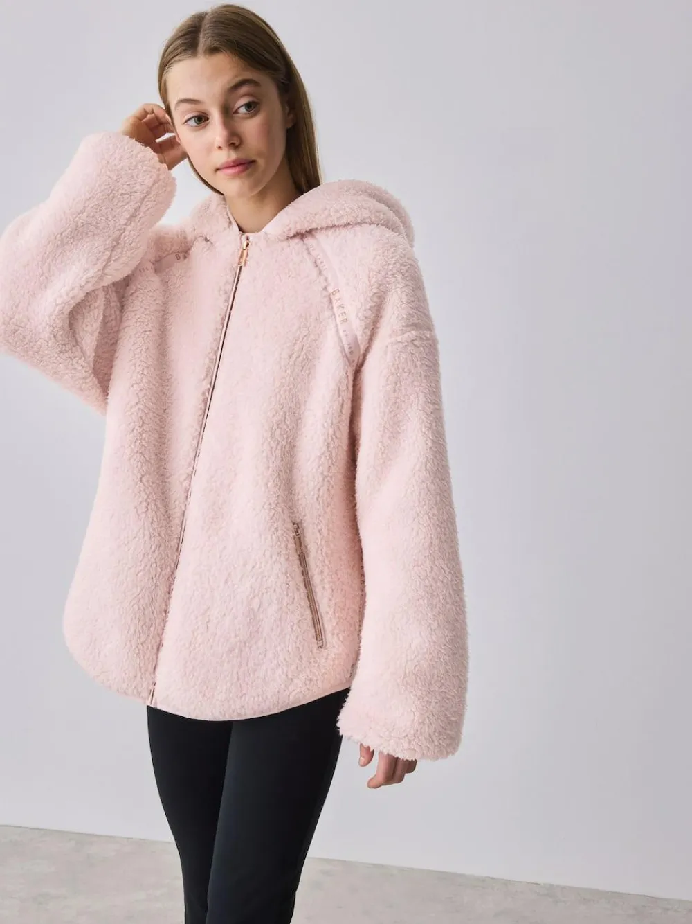Baker by Ted Baker Zip-Through Hooded Borg Fleece Jacket^ Sweatshirts & Hoodies|Jackets & Coats