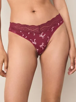 Next Extra High Leg Cotton Lace Knickers 4 Pack^Women All Lingerie|Panties