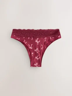 Next Extra High Leg Cotton Lace Knickers 4 Pack^Women All Lingerie|Panties