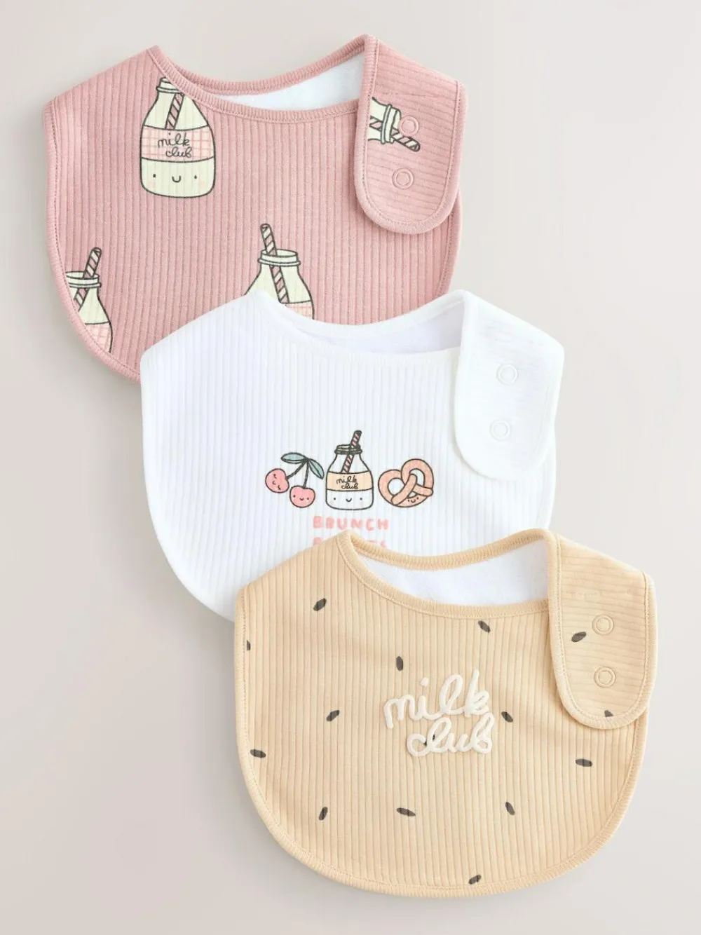 Next Berry Pink Food Character Baby Bibs 3 Pack^ Bibs|Newborn Accessories