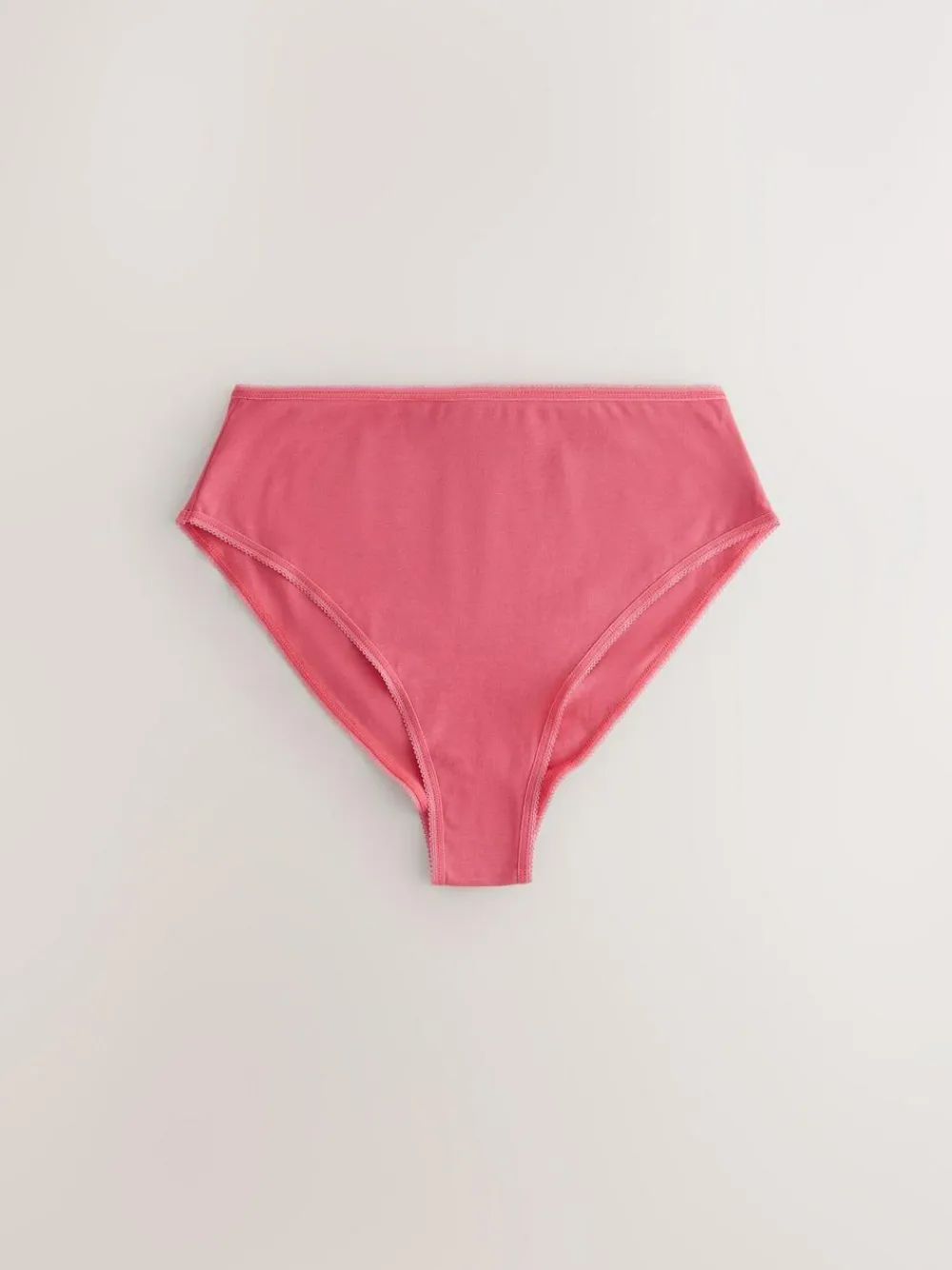Next Berry Pink High Waist High Leg Cotton Rich Knickers 5 Pack^Women Panties