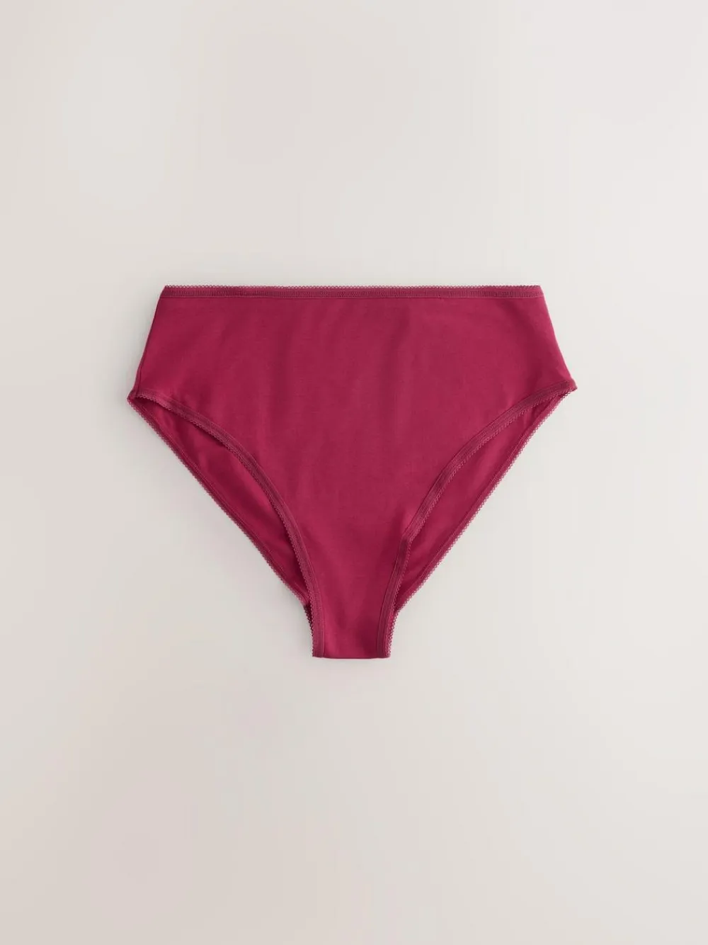 Next Berry Pink High Waist High Leg Cotton Rich Knickers 5 Pack^Women Panties
