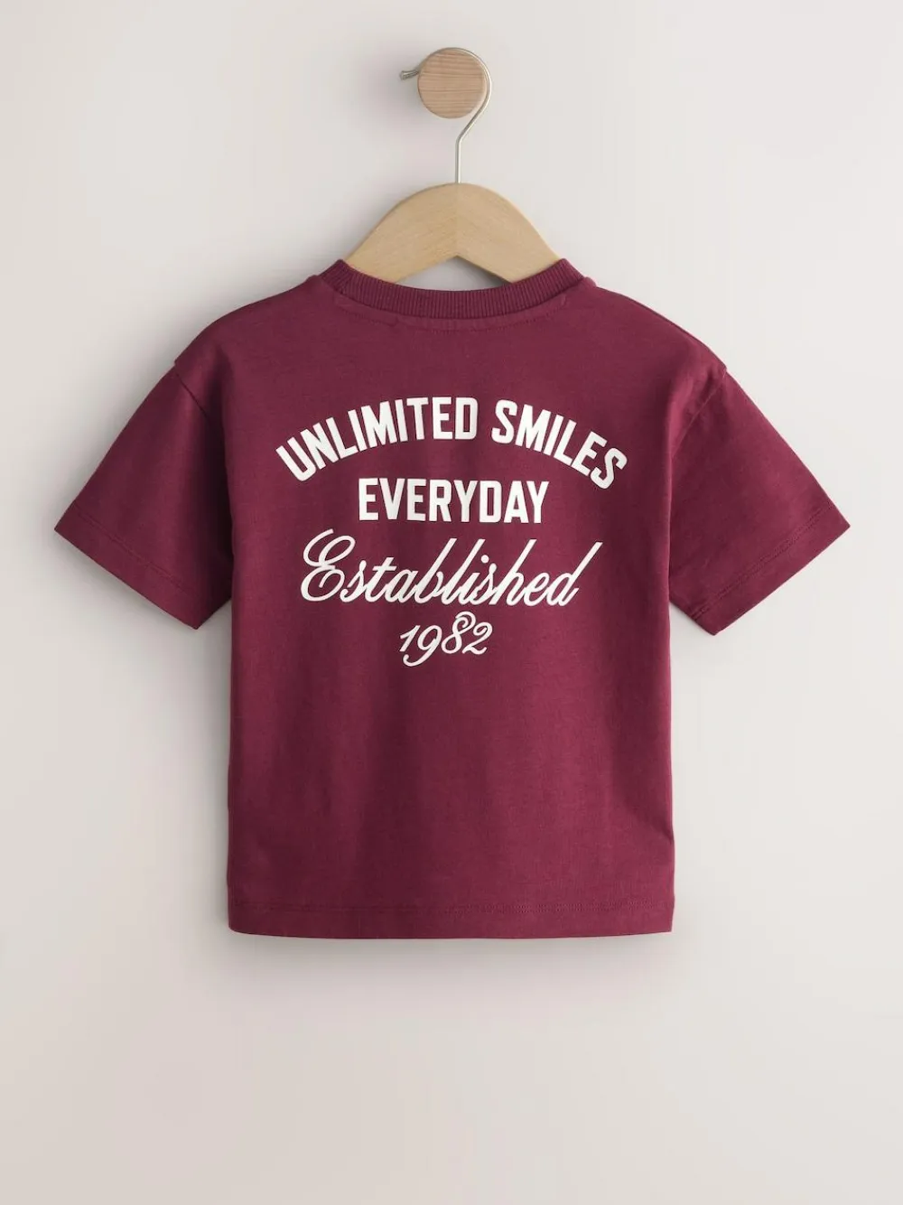 Next Berry Red Slogan Short Sleeve Back Print T-Shirt (3mths-7yrs)