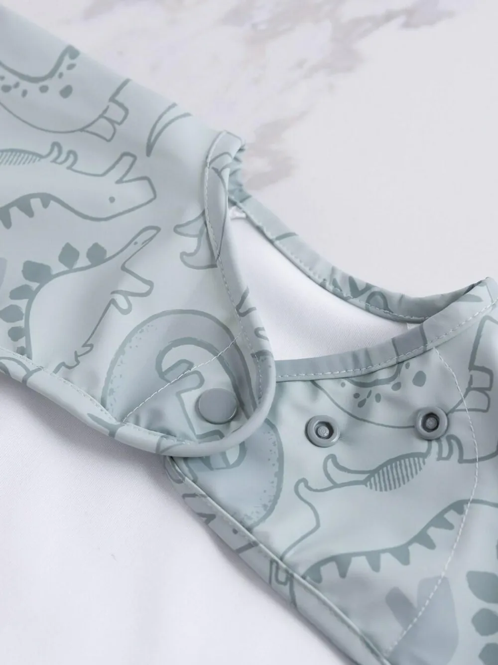 Bibado Green Coverall Weaning Bib - Dino Roar^ Bibs