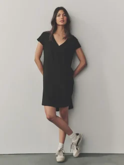 Next 100% Cotton Cap Sleeve V-Neck Mini Dress^Women Dresses
