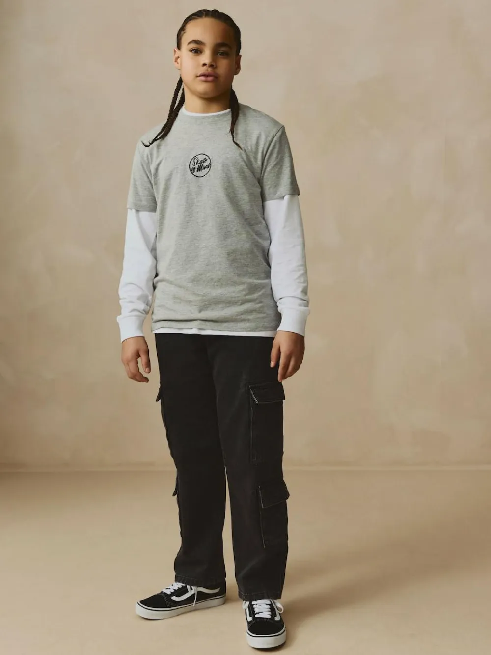 Best Next Black 100% Cotton Denim Multipocket Cargo Jeans (3-16yrs)