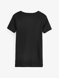 Online Next 100% Cotton Short Sleeve Vests 3 Pack (1.5-16yrs) Black