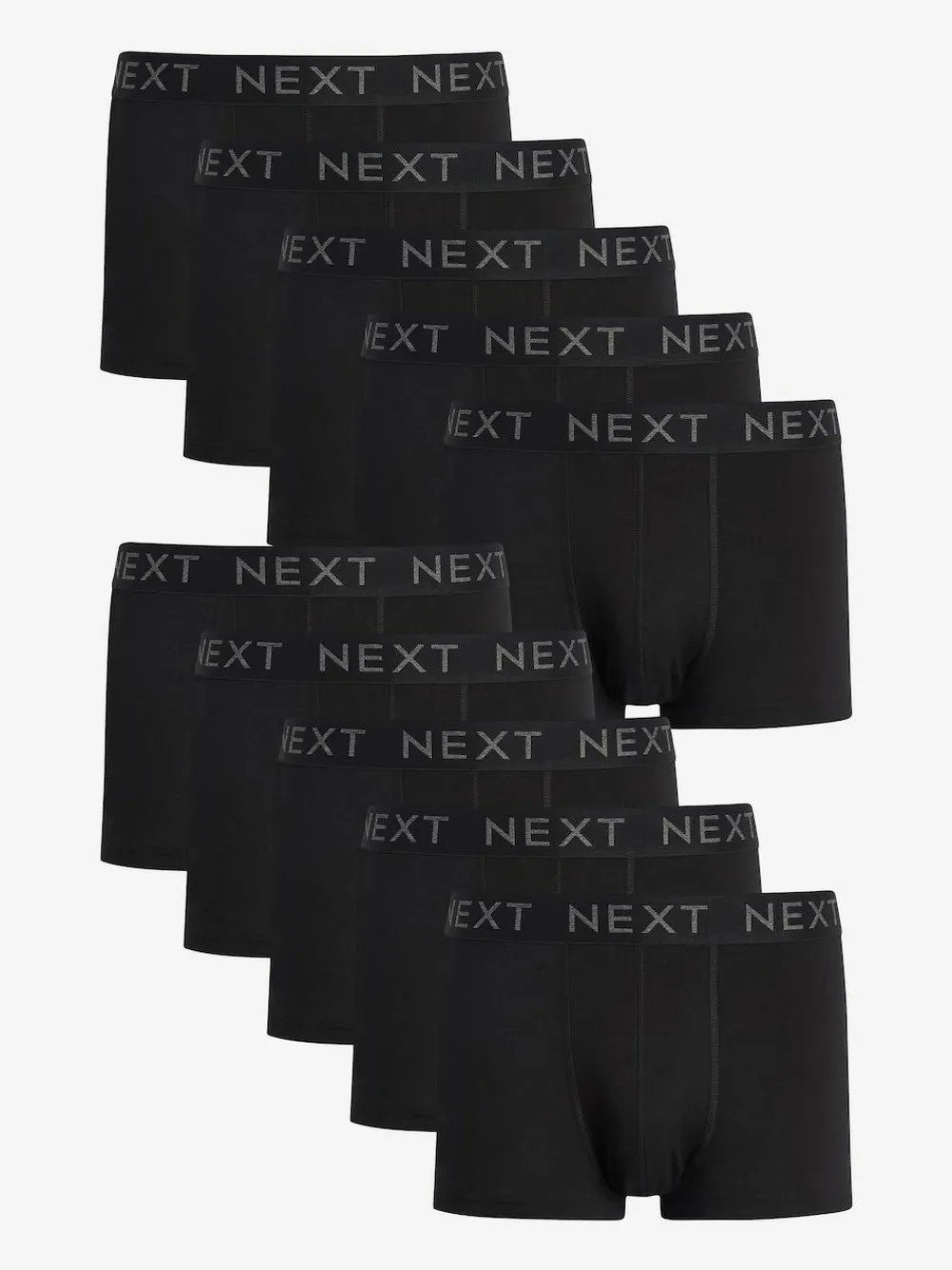 Next Black 10 pack Cotton Rich Blend Hipsters Boxers^ Underwear|Underwear
