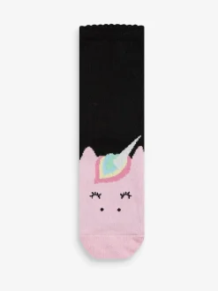 Next Black 5 Pack Cotton Rich Character Ankle School Socks^ Tights|Socks & Tights