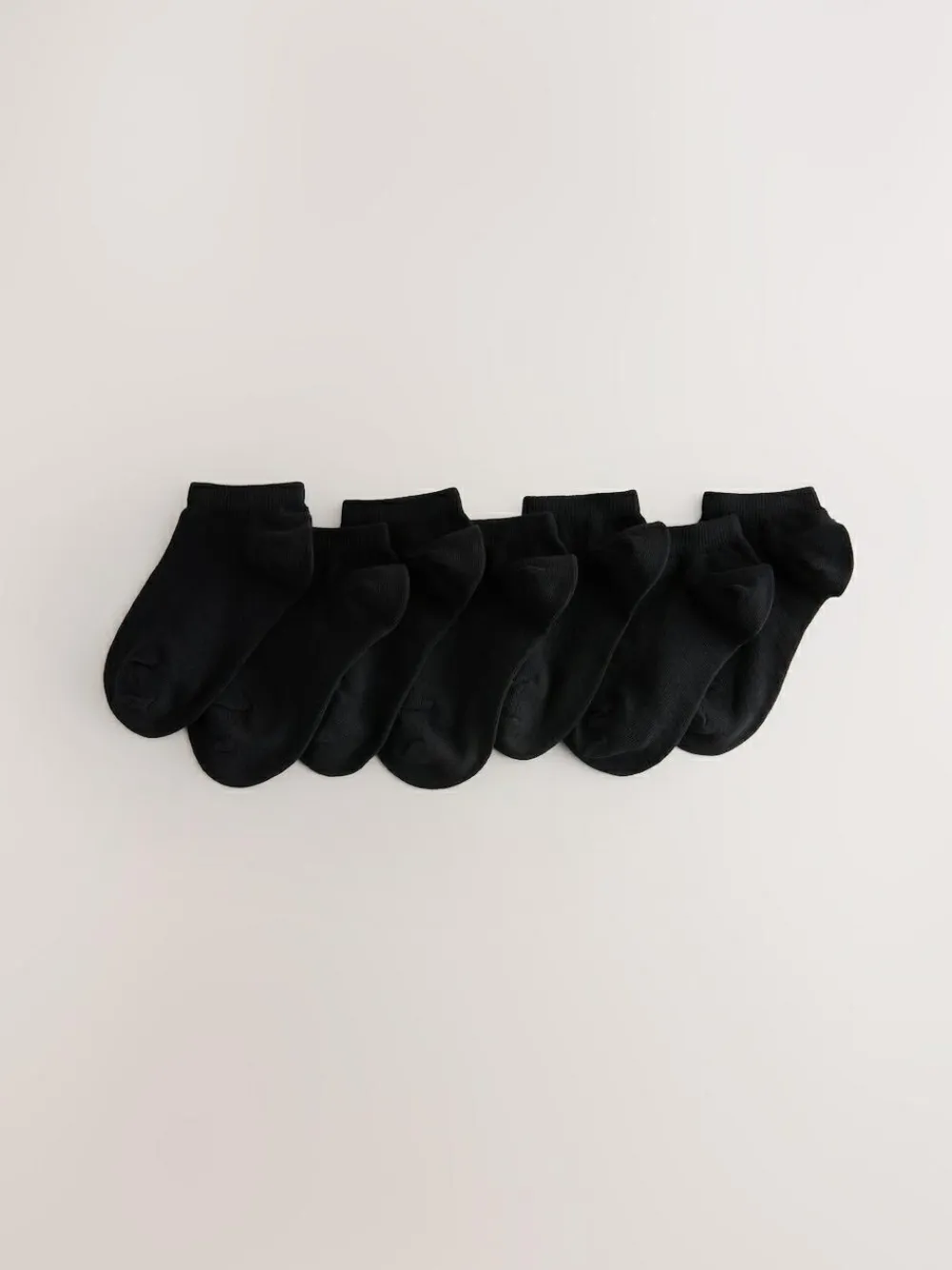 Online Next 7 Pack Cotton Rich Trainer Socks Black