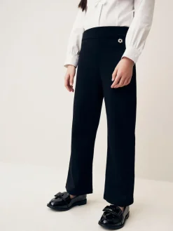 Hot Next 2 Pack Pull-On Cotton Rich Stretch Boot Cut School Trousers (3-17yrs) Black