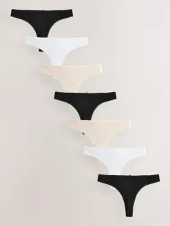 Next Thong Cotton Rich Knickers 7 Pack^Women Panties|All Lingerie