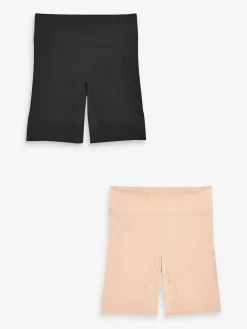 Clearance Next Seamless Smoothing Anti-Chafe Shorts 2 Pack Black / Pastel Rose Nude