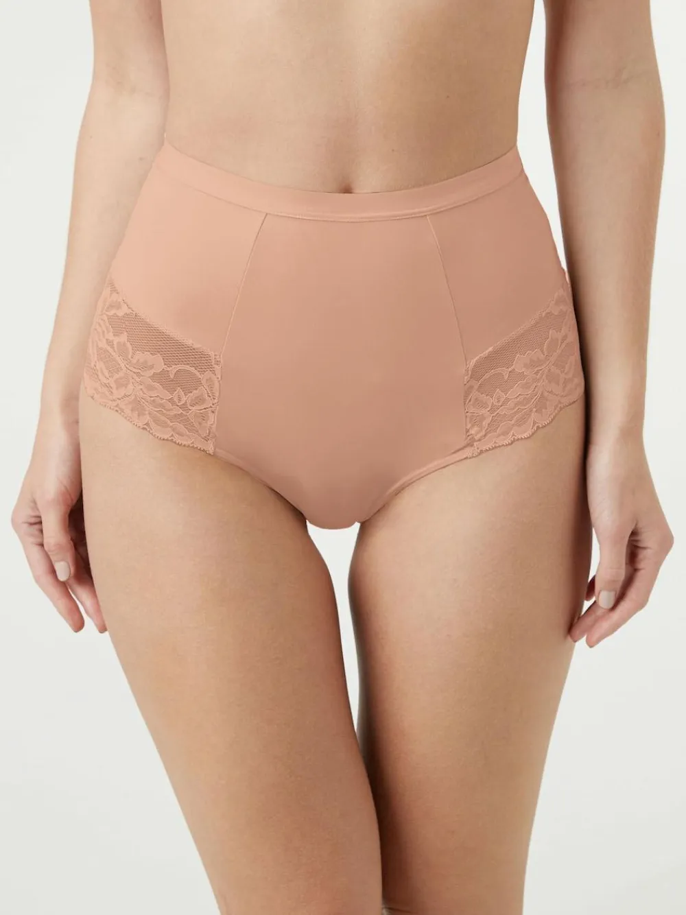 Outlet Next Print Tummy Control Shaping Lace Back Brazilian Knickers 2 Pack Black / Praline Nude