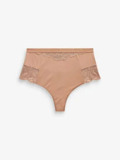 Sale Next Tummy Control Light Shaping High Waist Thongs 2 Pack Black / Praline Nude