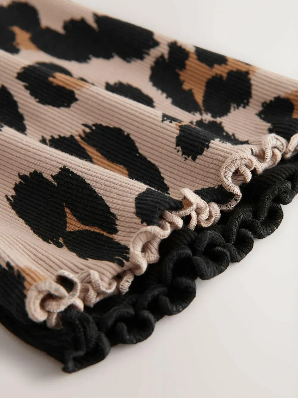 Discount Next 2 Pack Rib Flare Leggings (3-16yrs) Black and Animal