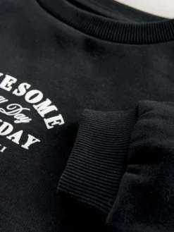 Discount Next Black Awesome Everyday Back Printed Crew Neck Jersey Sweatshirt (3mths-7yrs)