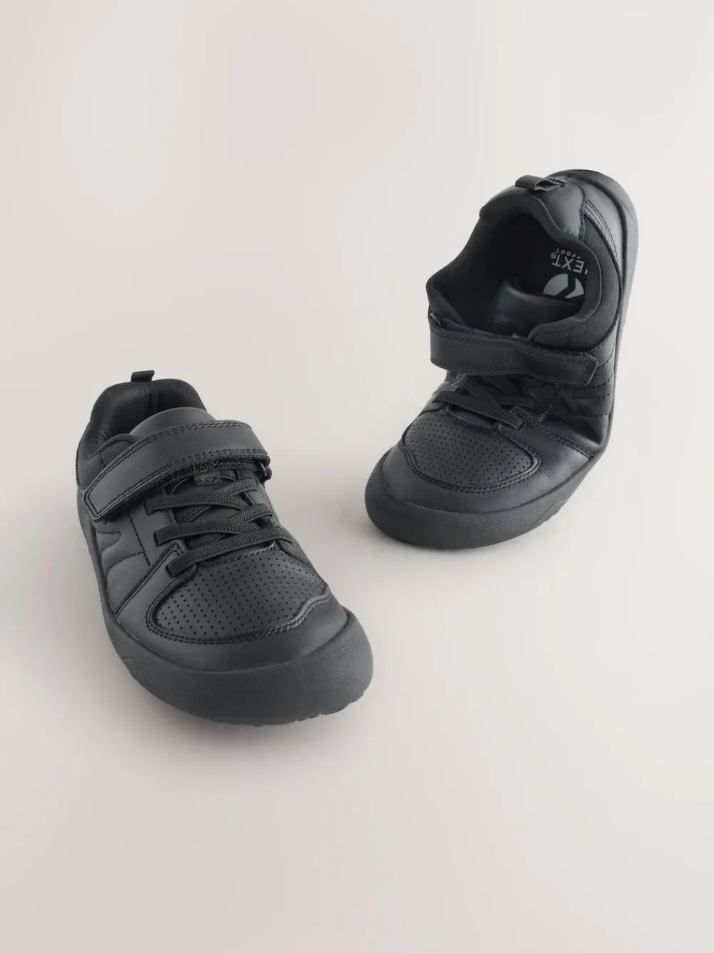 Sale Next Black Barefoot Leather 1 Strap Elastic Lace School Shoes
