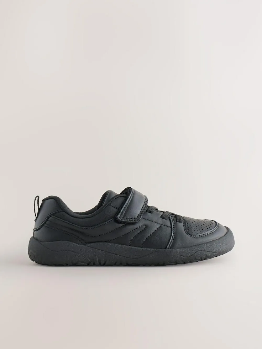 Sale Next Black Barefoot Leather 1 Strap Elastic Lace School Shoes