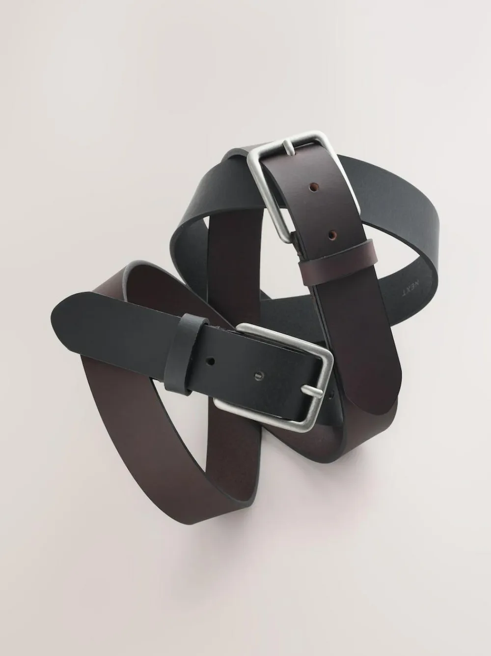 Best Next Black Brown Burnished Leather Belts Set 2 Pack