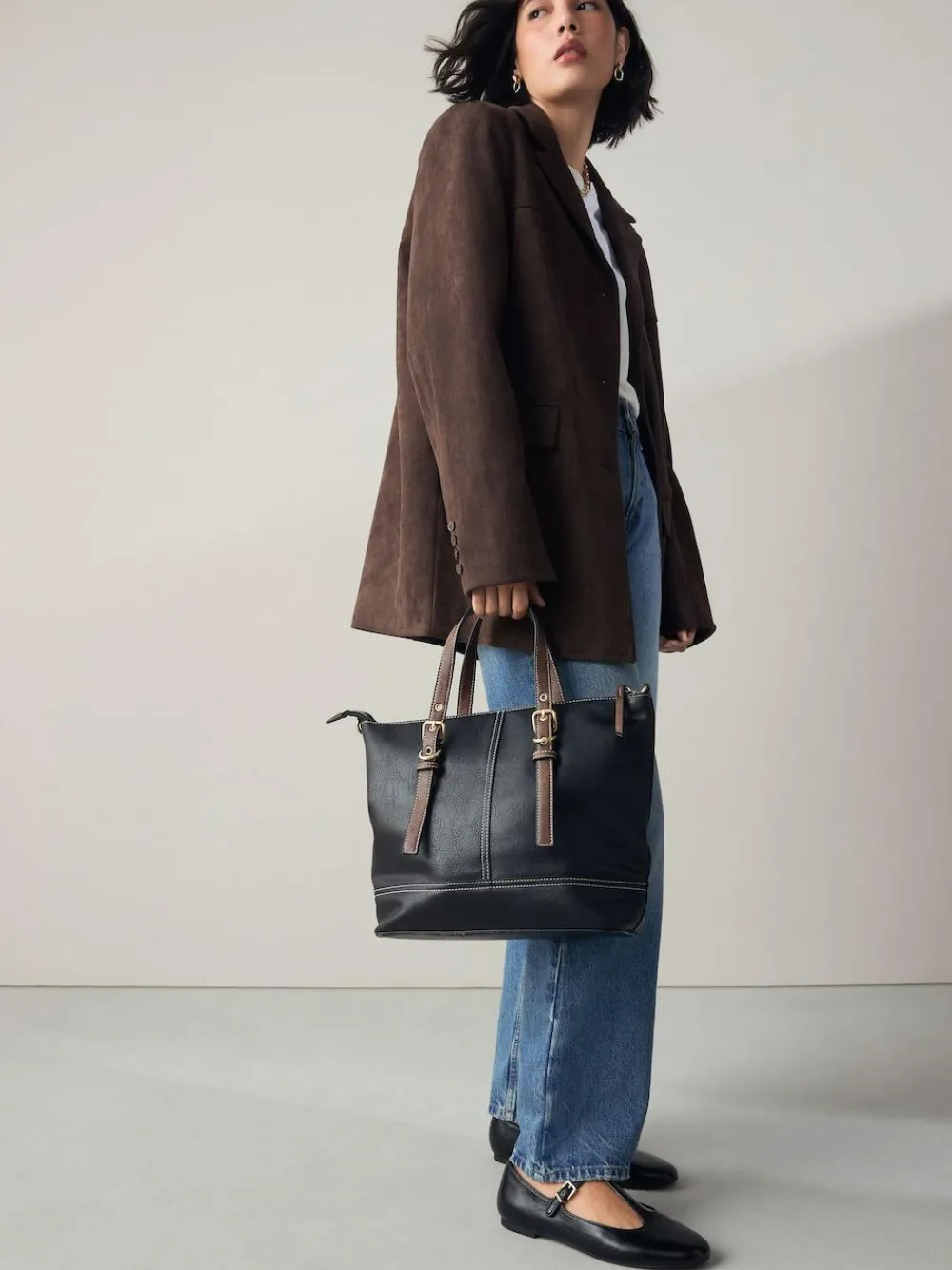 Next Buckle Hand Held Bag Black