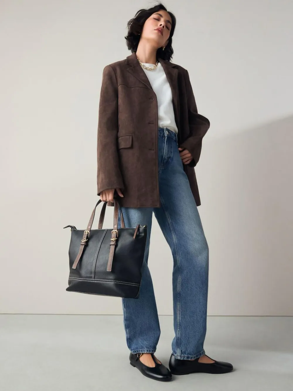 Next Buckle Hand Held Bag Black
