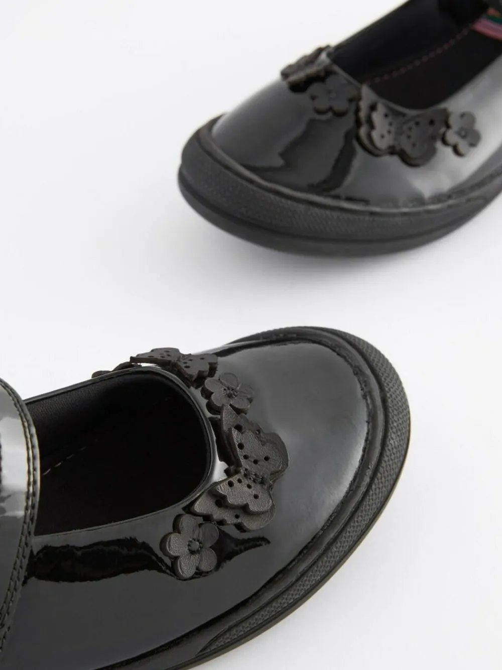 Outlet Next Black Butterfly Detail Standard Fit (F) Junior Leather School Mary Jane Shoes