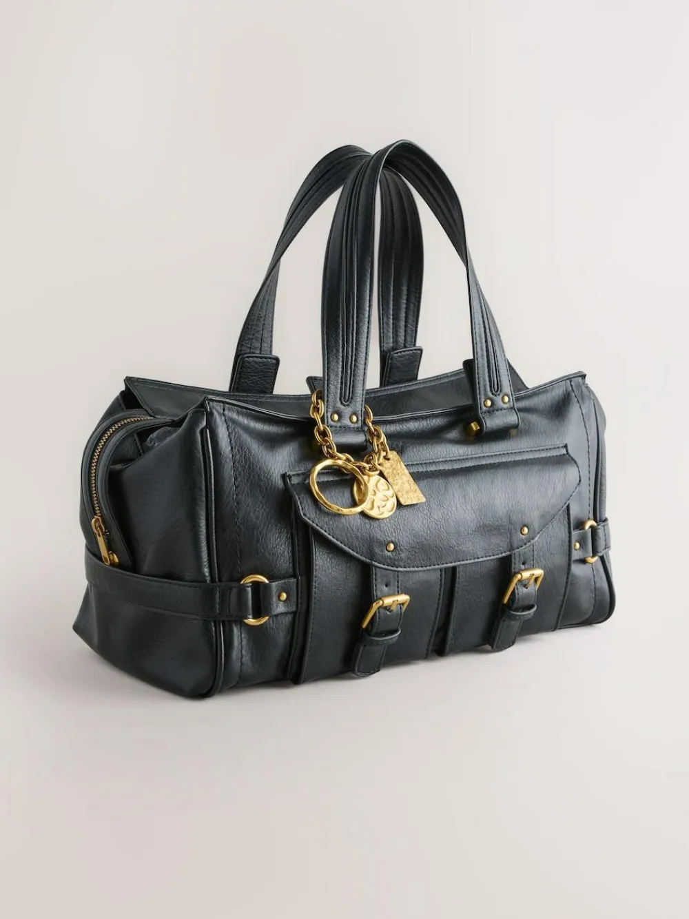 Clearance Next Charm Buckle Hand Held Bag Black