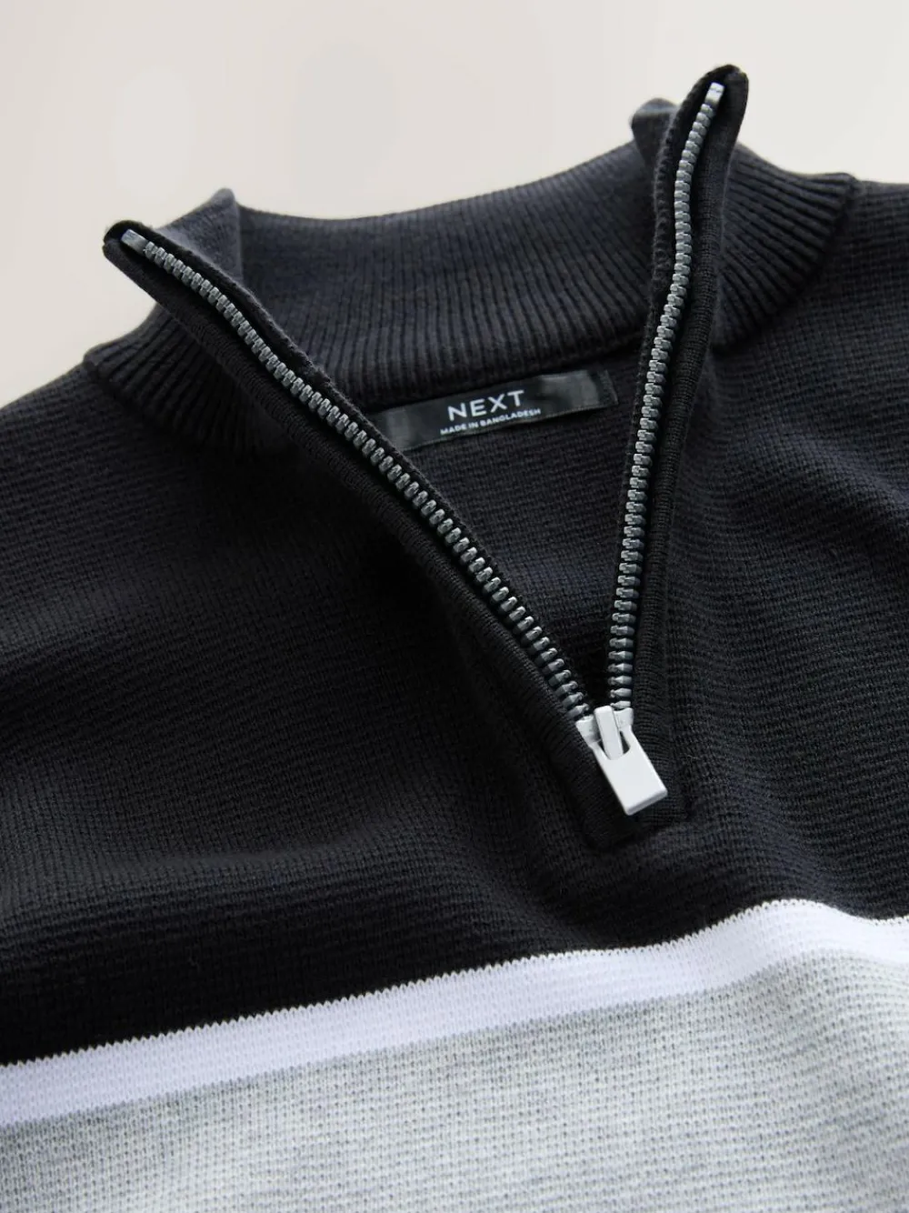 Next Colourblock Zip Neck Knitted Jumper (3-16yrs)^BOY Knitwear & Sweaters|Knitwear