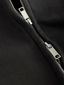 Outlet Next Cotton Rich Jersey Full Zip Funnel Neck Sweatshirt Black