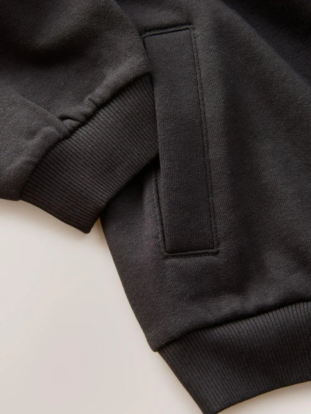 Sale Next Black Cotton Rich Sports Funnel Neck Sweat and Joggers Set (3-16yrs)