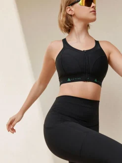 Next DD+ Active Sports Zip Front Dry Tech High Impact Bra^Women Dd+ Range|Bras