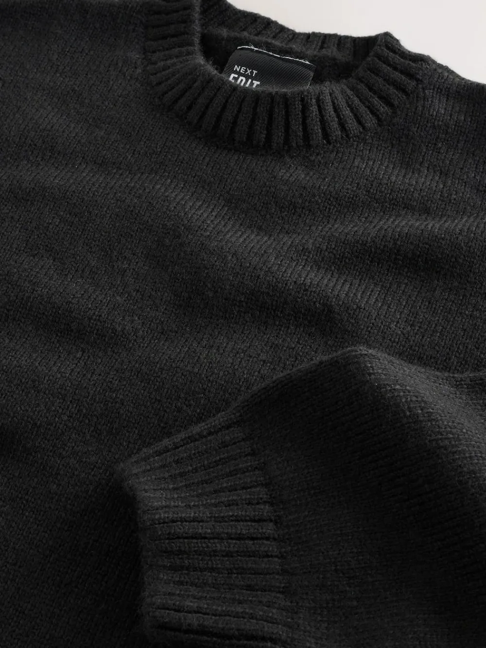 Next Black EDIT Knitted Graphic Crew Neck Jumper^ Knitwear|Knitwear