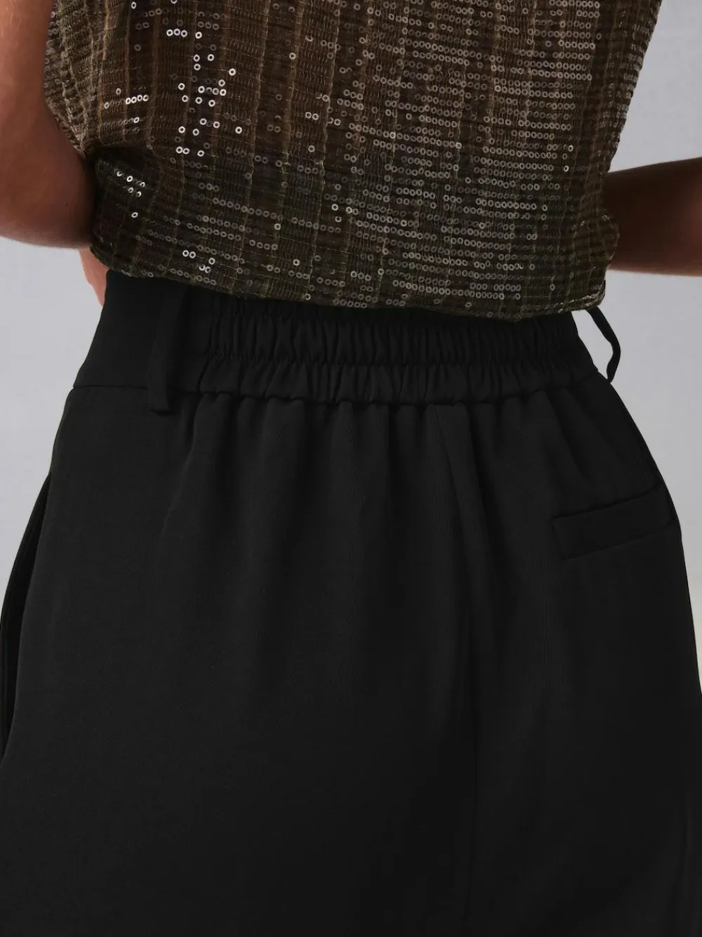 Outlet Next Elastic Back Wide Leg Trousers Black